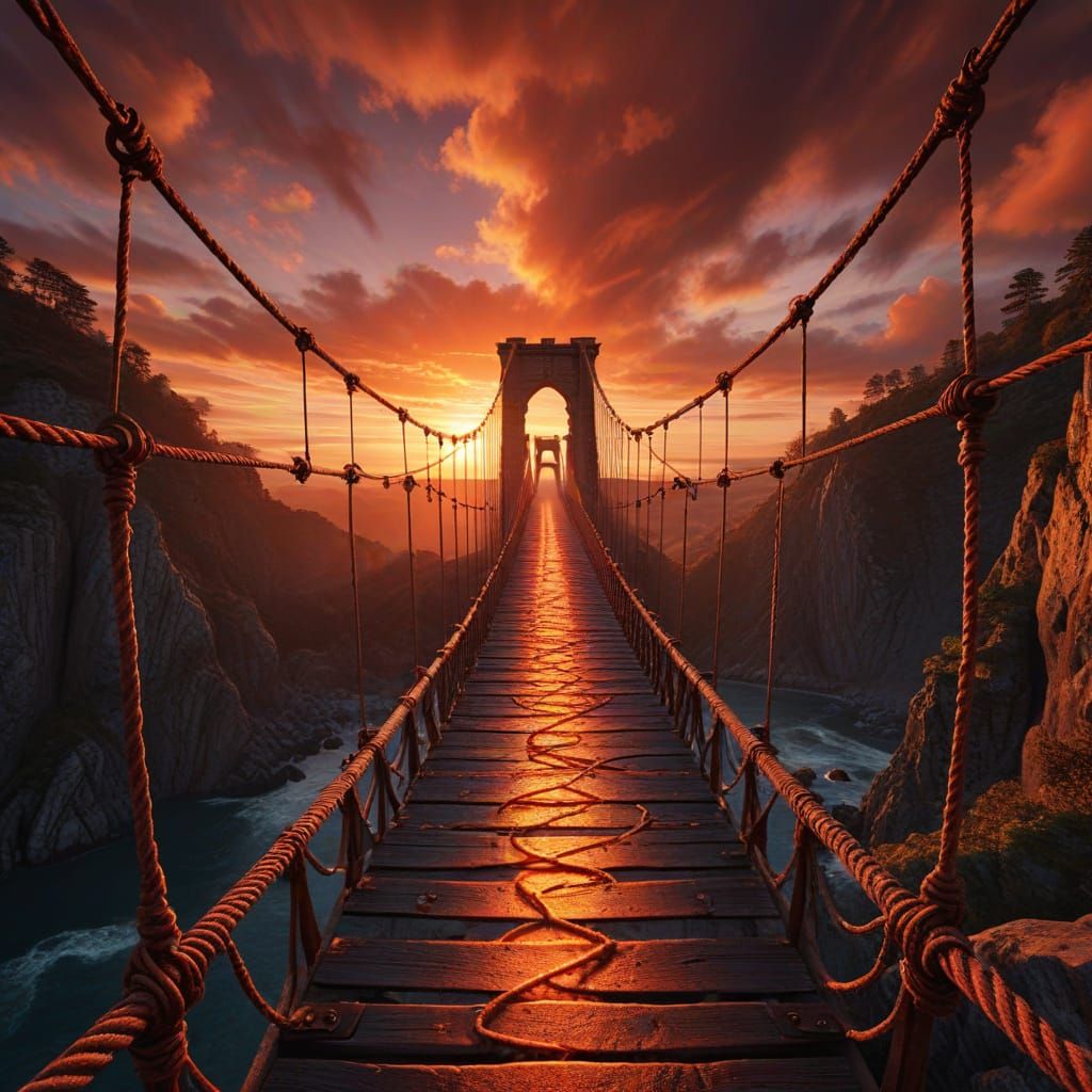 A rope bridge   by @Neverland