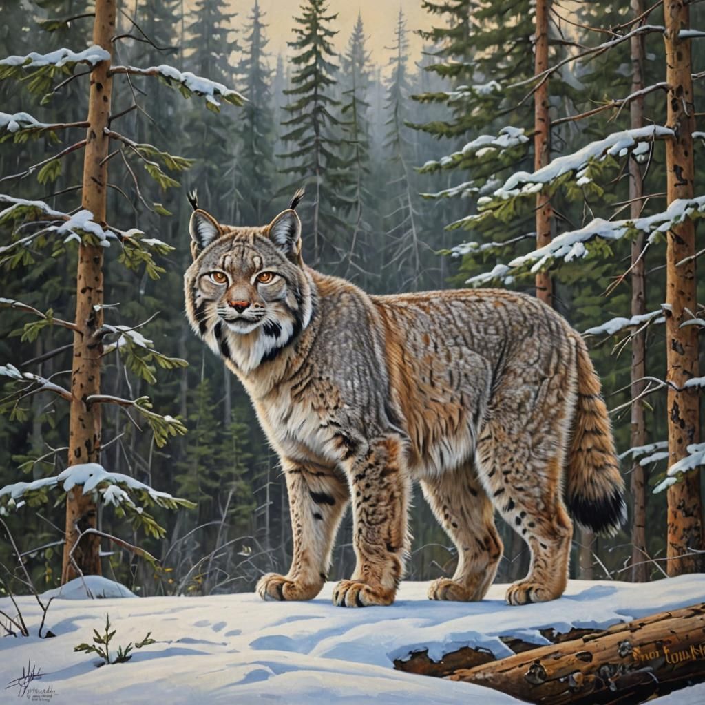 (Wildlife51 @Wildlife51 prompt author) Canadian Lynx in the taiga. - AI ...