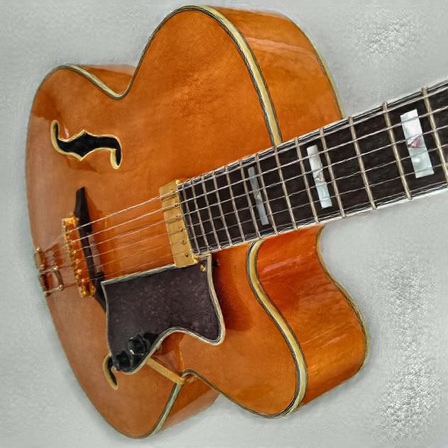 Vintage Epiphone Guitar Done in Style Transfer AI Generated Artwork