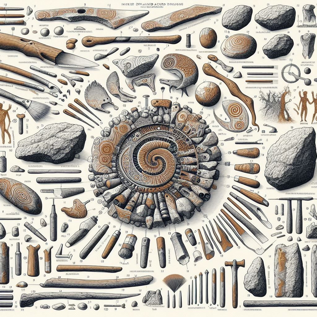 diagram of early Paleolithic toolmaking