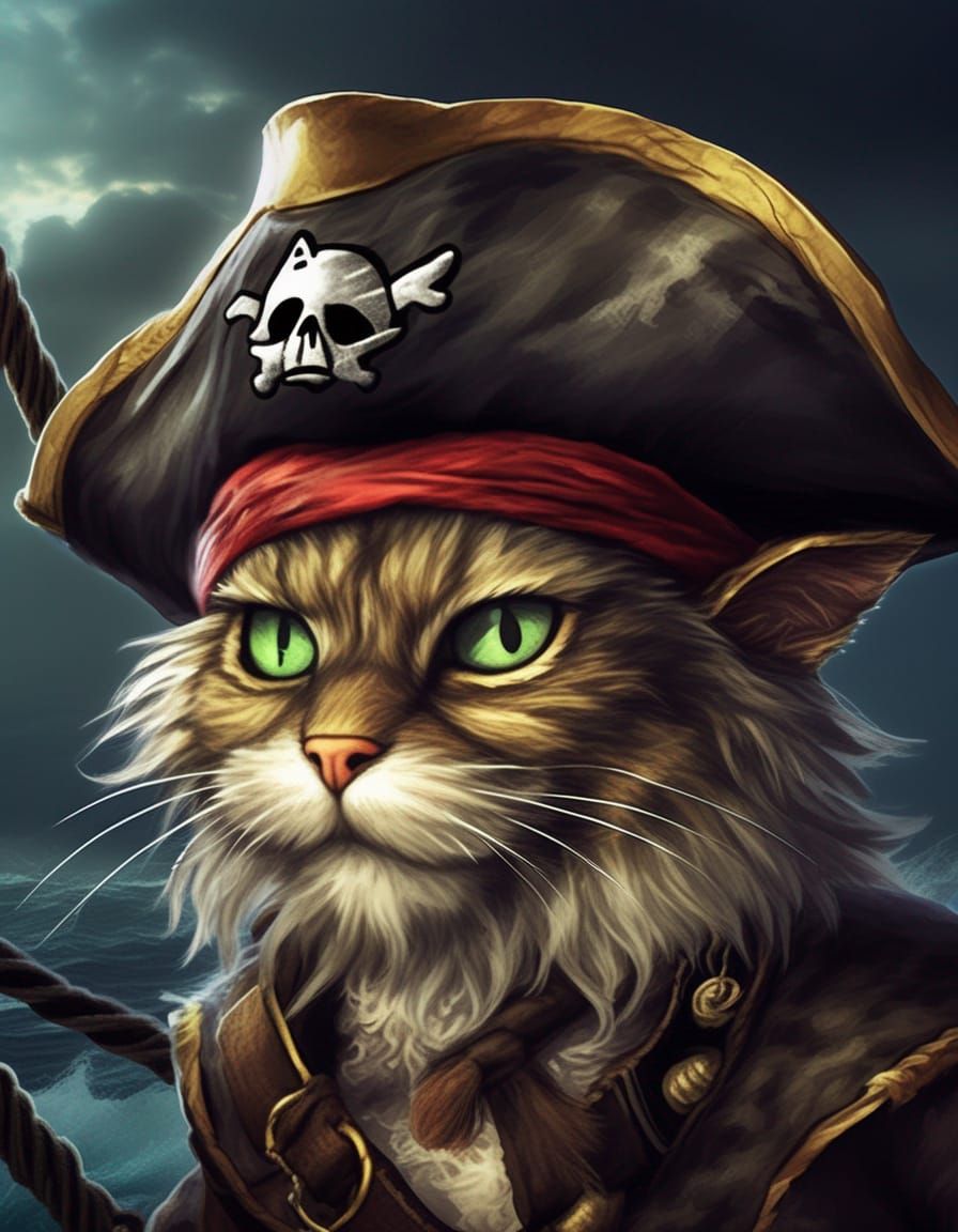 Captain Whiskerpaws, the Fearless Pirate  by @undefined