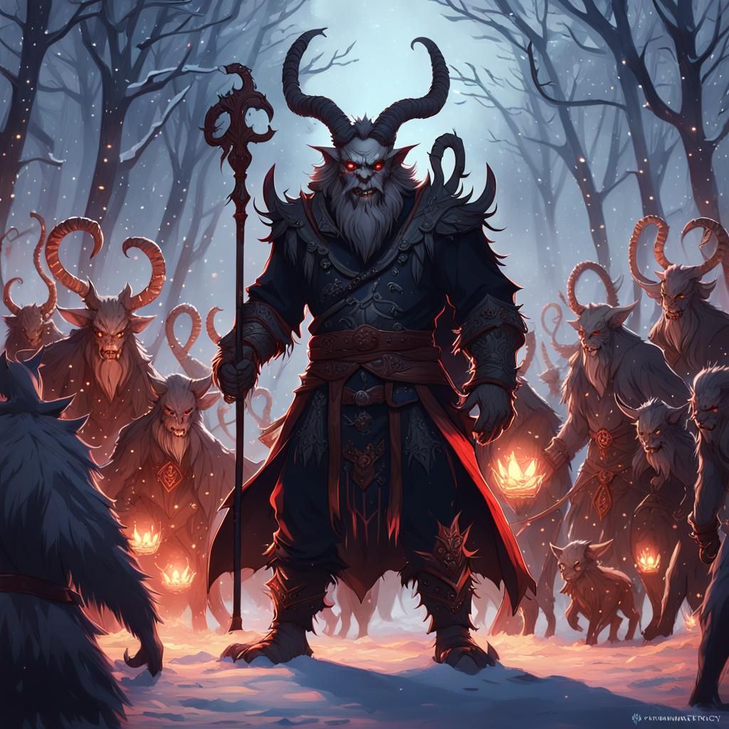 Krampus and His Army in Anime Style