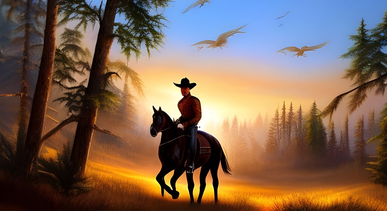 A Cowboy And His Steed #8 - AI Generated Artwork - NightCafe Creator