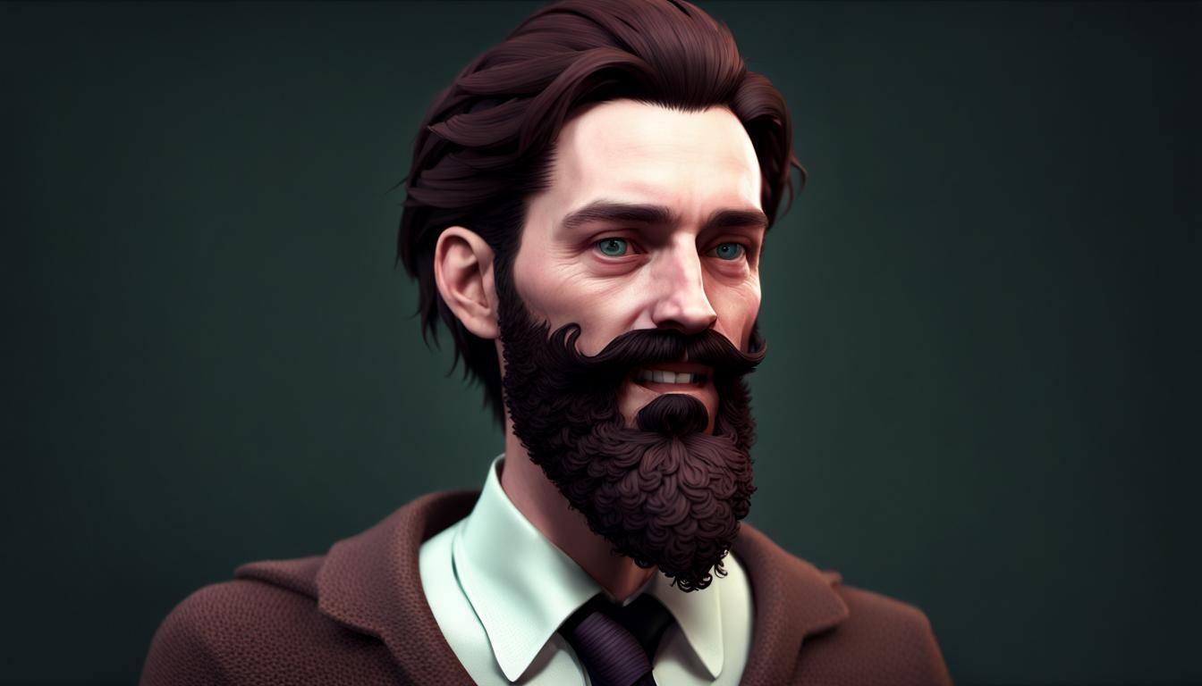 Curly Bearded Hipster