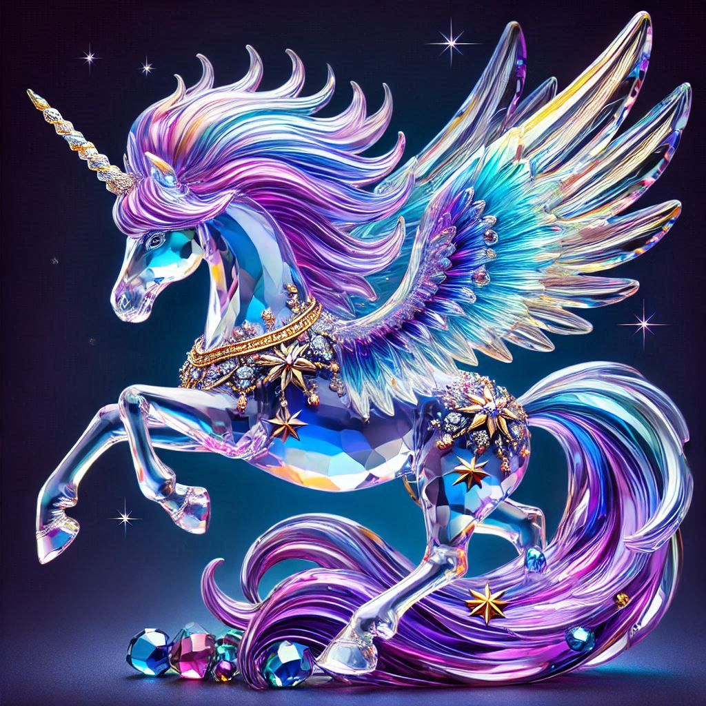 crystal glass unicorn