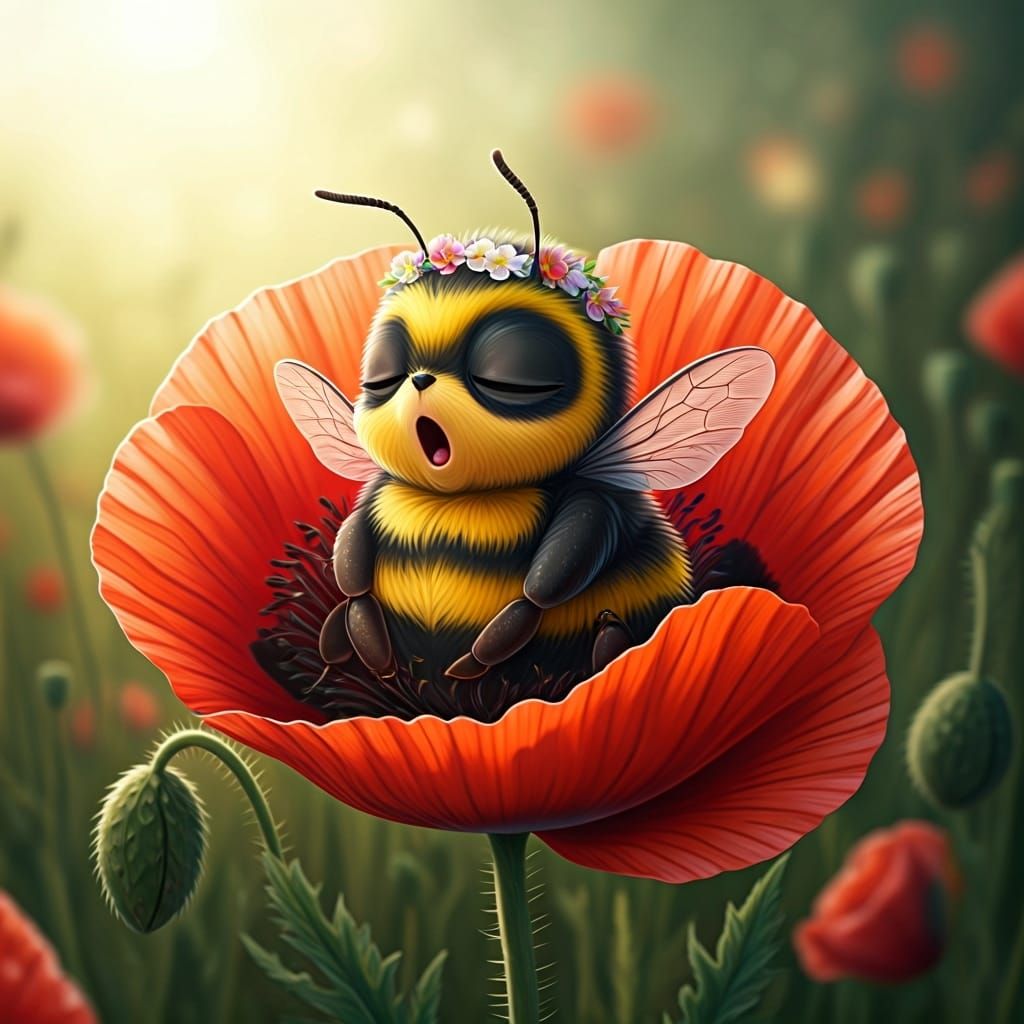 Sleepy Bumblebee   by @Bylejak