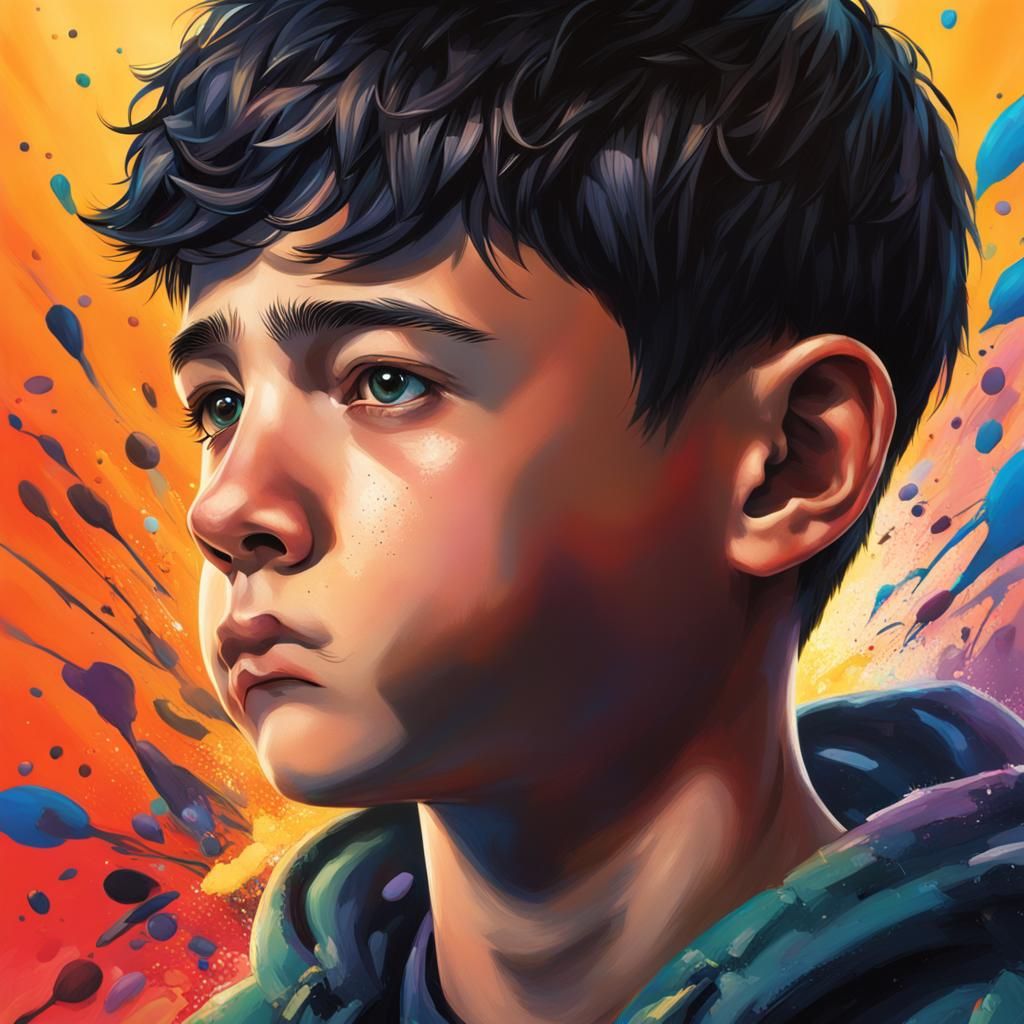 14 year old boy with short black hair