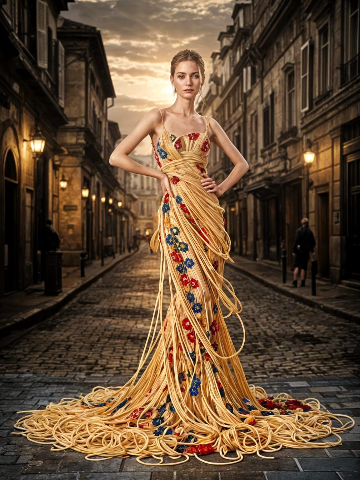 Artistic Spaghetti Dress  by @FREEQ-AI