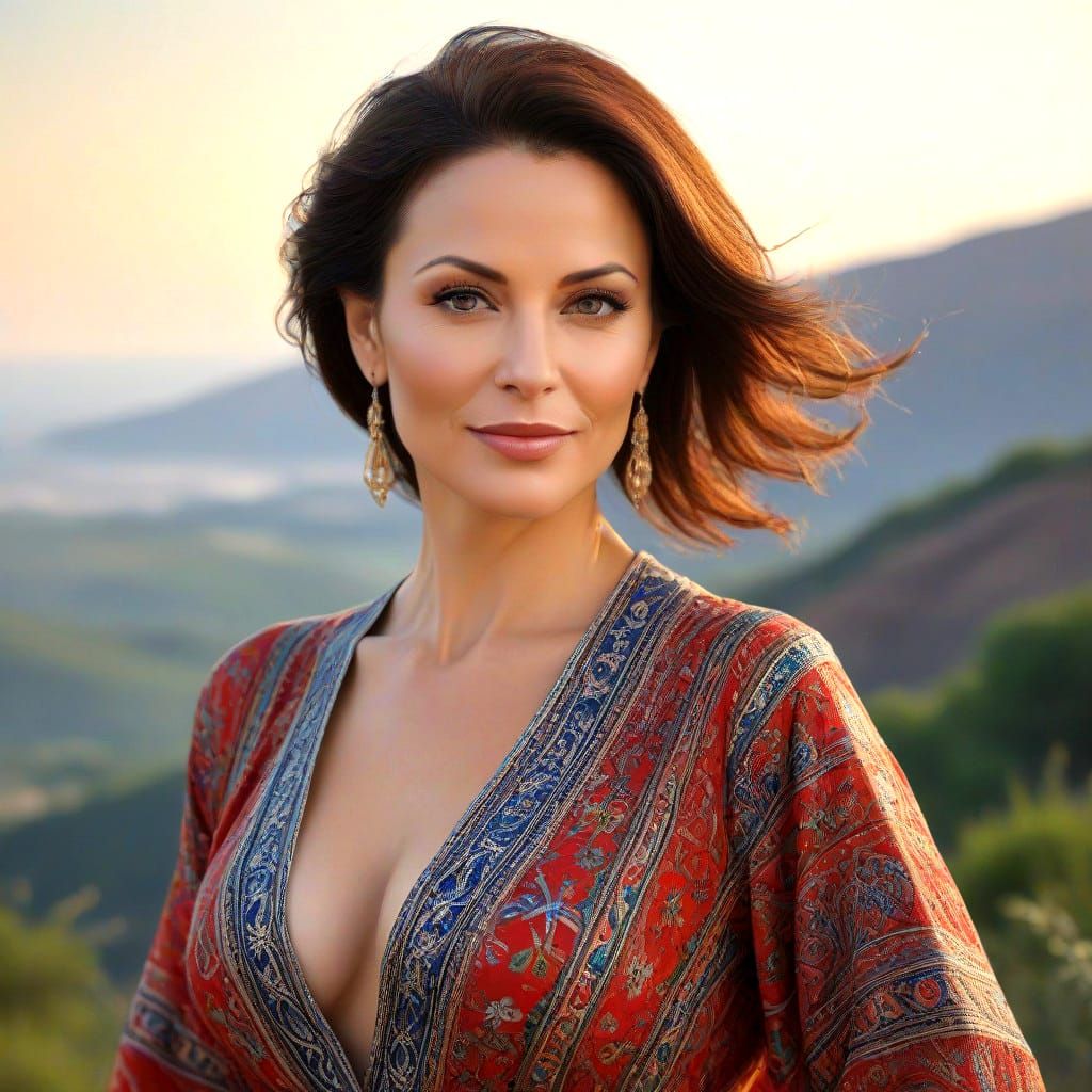 Hyperrealistic Portrait of a Confident Lady