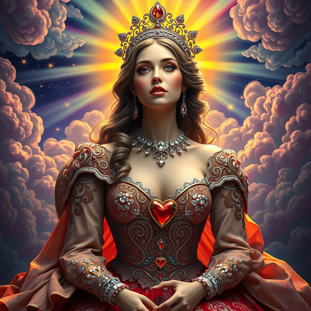 Melancholic Queen in Art Nouveau Style