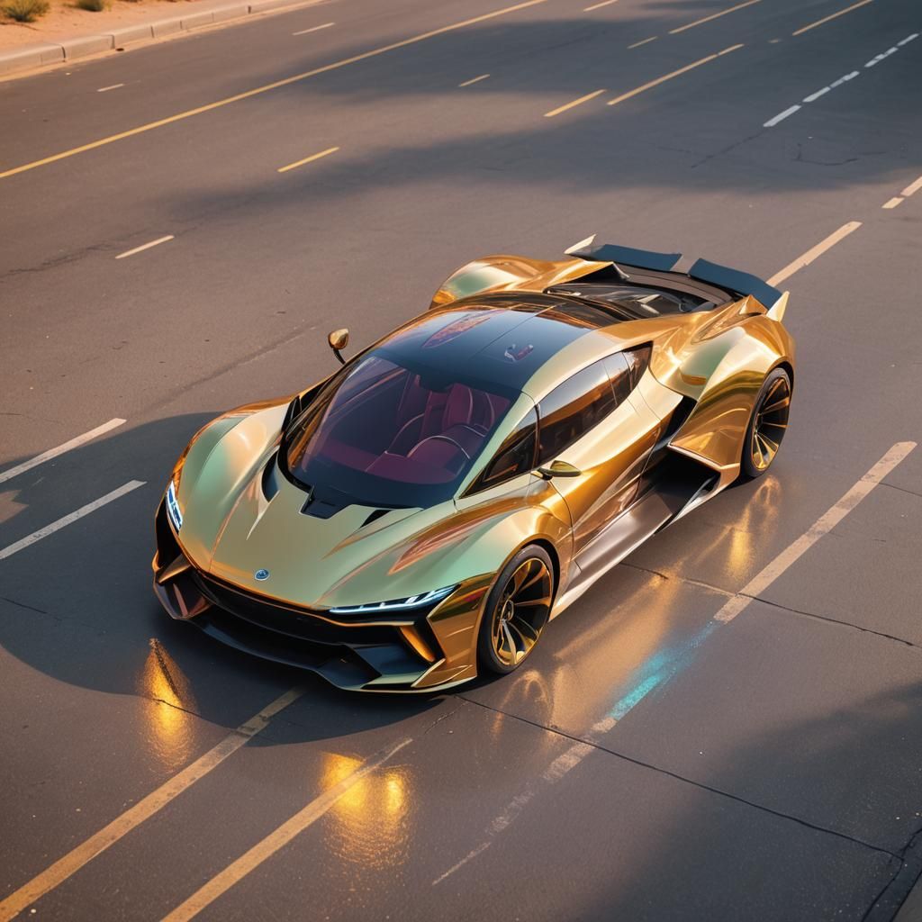 Futuristic Organic Vehicle Design in Metallic Style