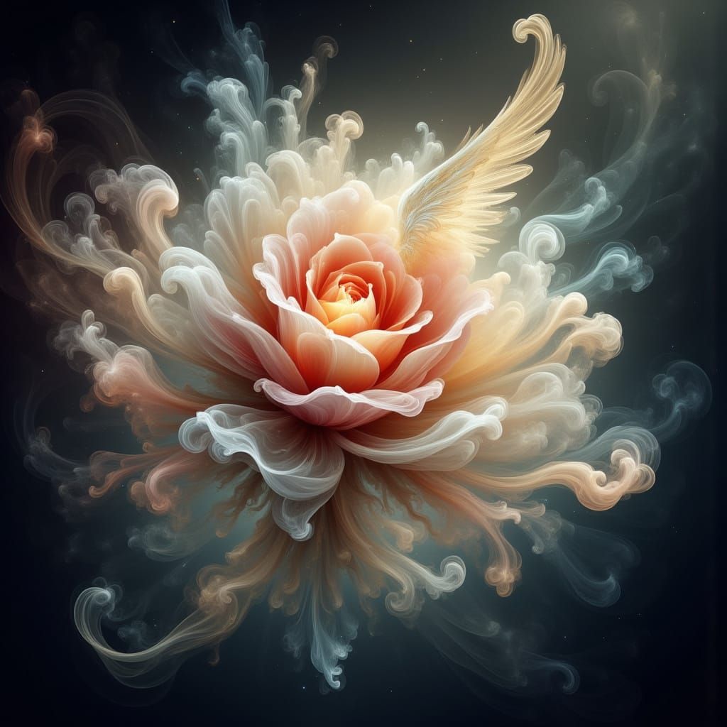 Celestial Rose Sphere Drifting Through the Cosmos