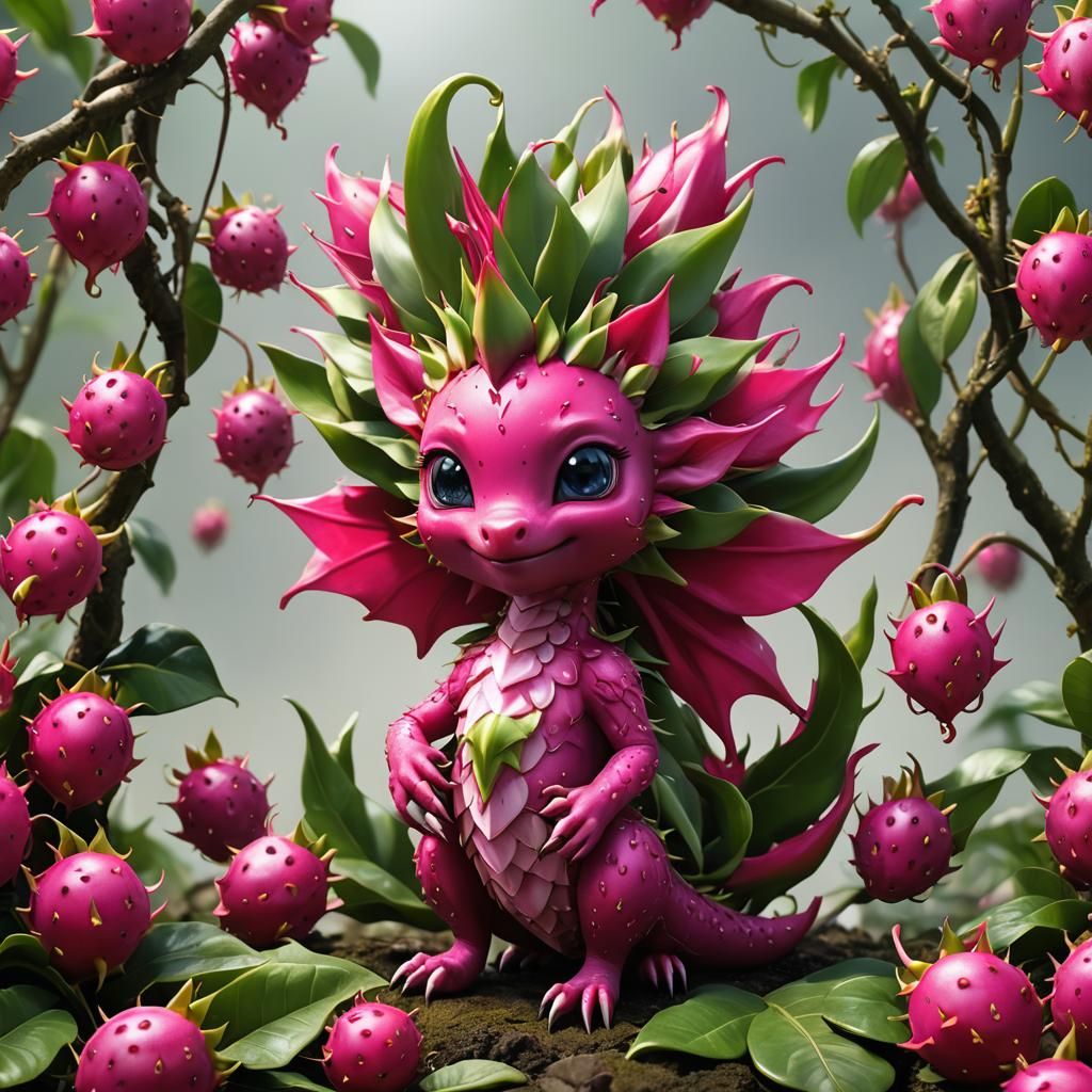 Chibi Dragon Fruit Fae   by @Terri Tales