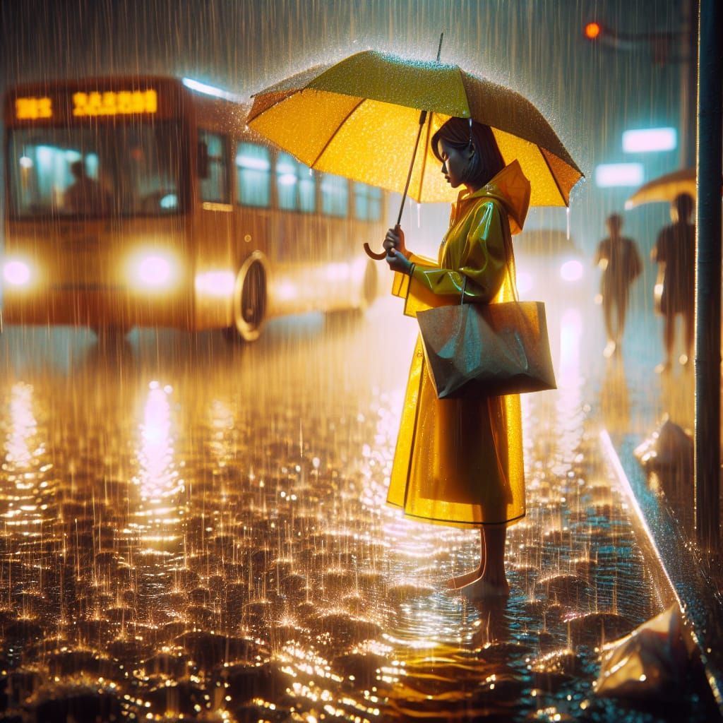 A human in raincoat