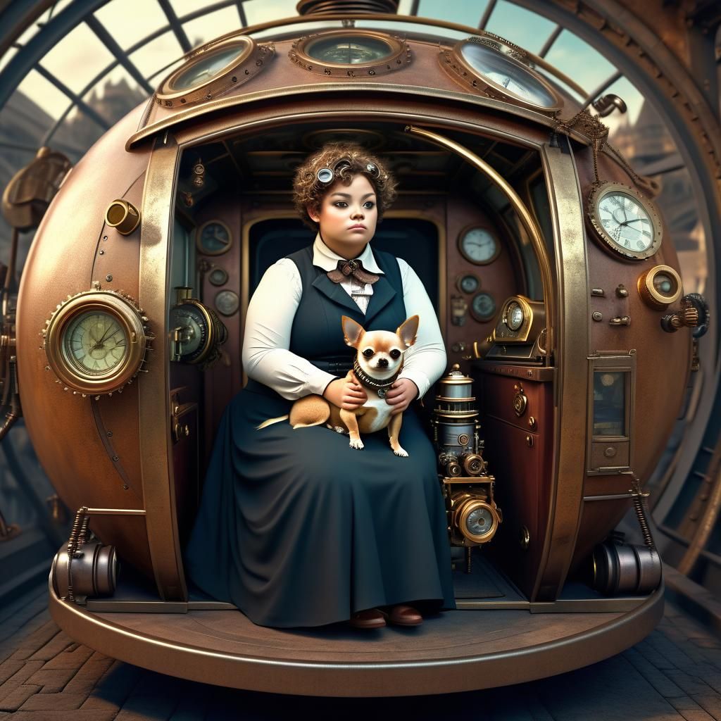 Traveling through time with my human person   by @Shannon
