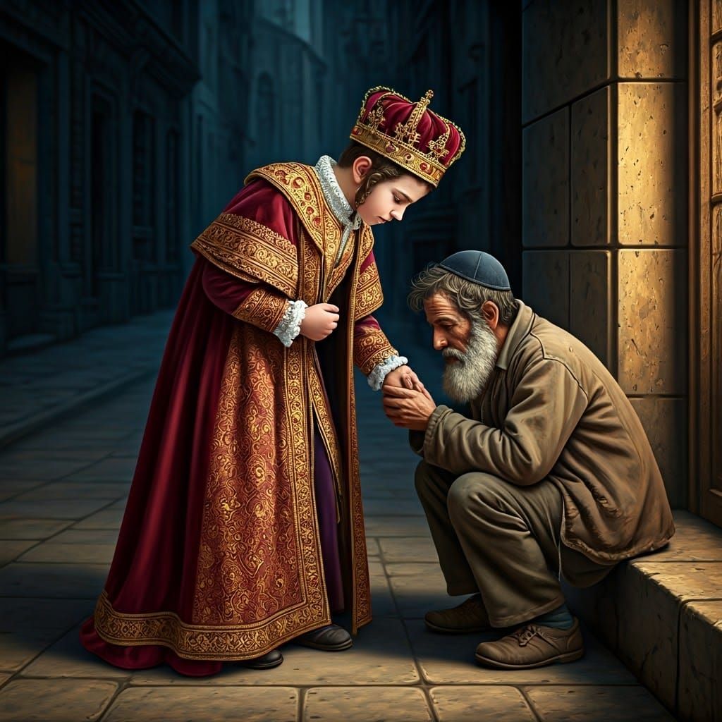 Royal Humility: A Mosaic of Wealth and Poverty