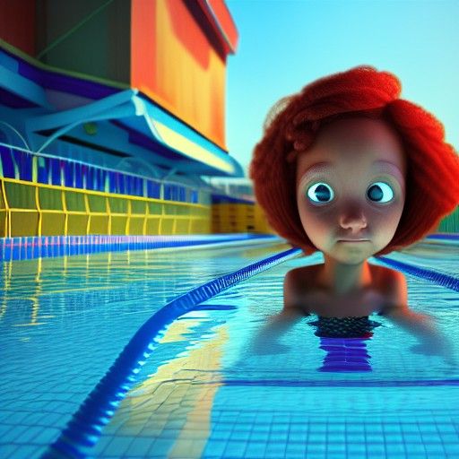 the girl at the public swimming pool is staring at me