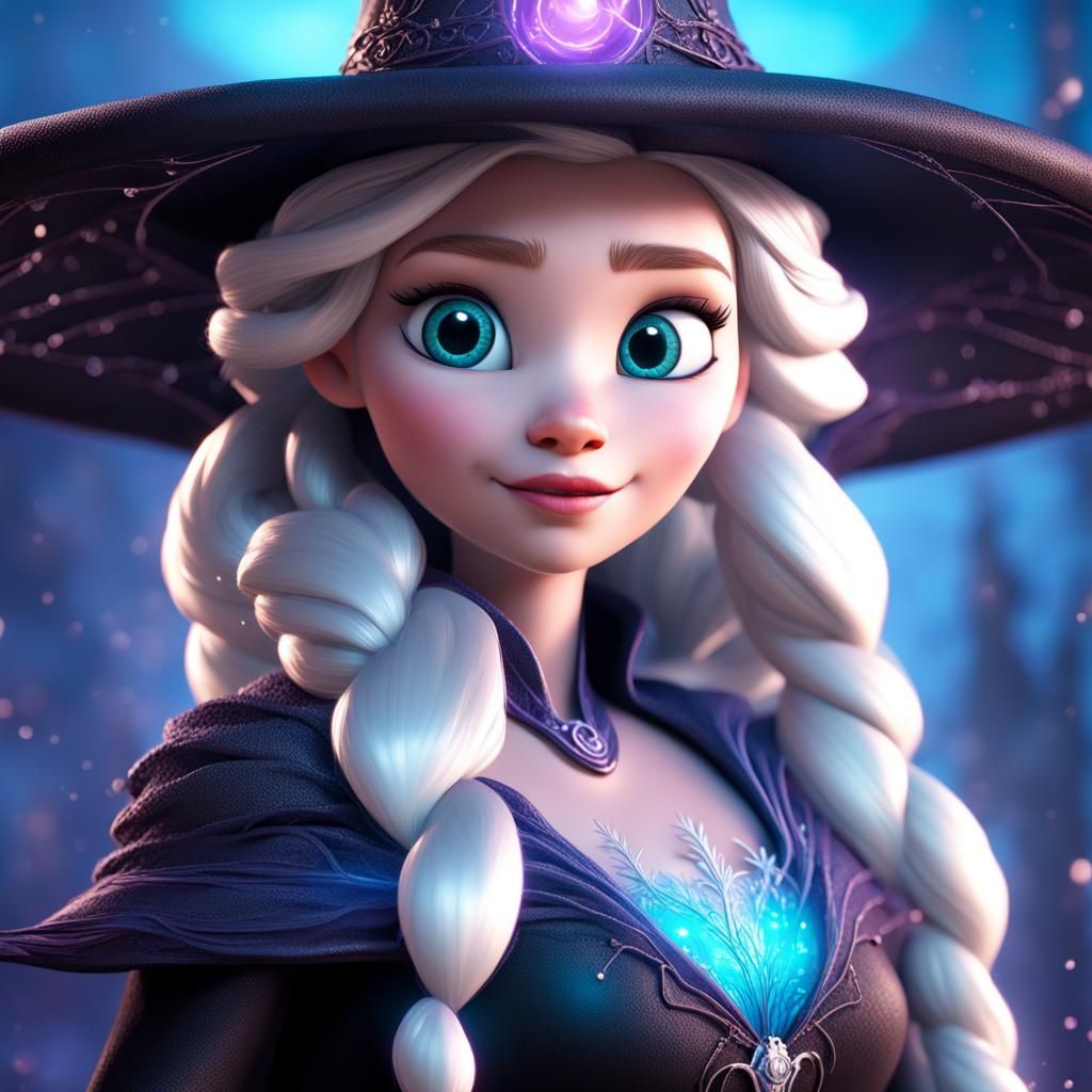 Princess Elsa as a Witch - AI Generated Artwork - NightCafe Creator