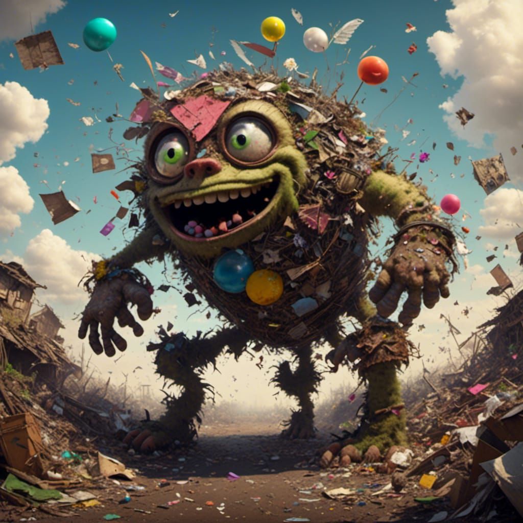 <lora:BBOX Litter Critter:1.0> focus on a creature made entirely of litter.

goofy eyes

hulking shapes, these twisted and ungrateful manneq...