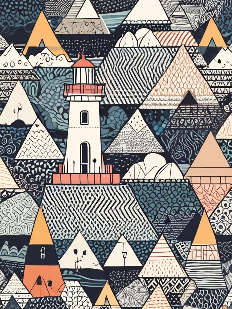 Lighthouse. Abstract scene.