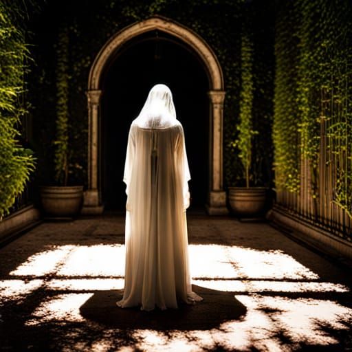 Although she had passed on many years before, her essence lingered in the courtyard.  by @Apok