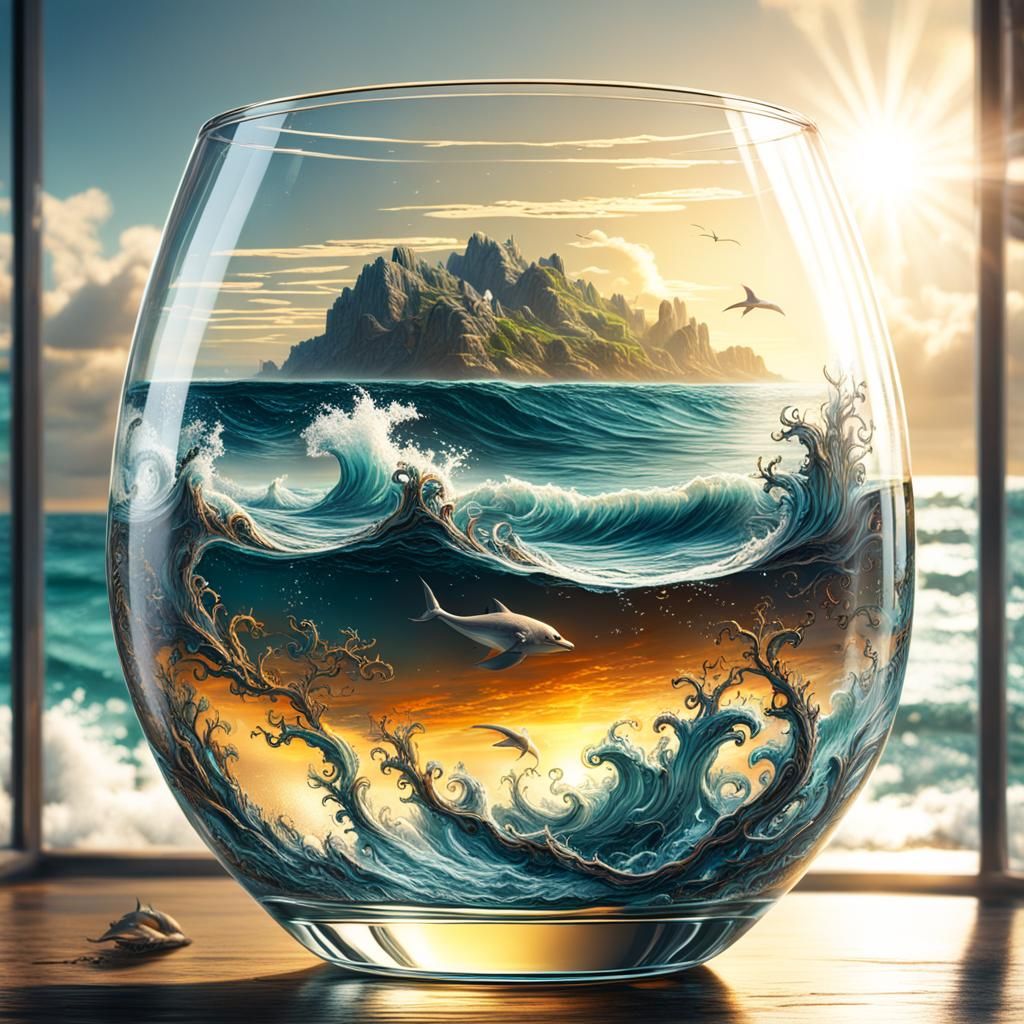 The ocean in a glass in the morning sun   by @ZoyaArt
