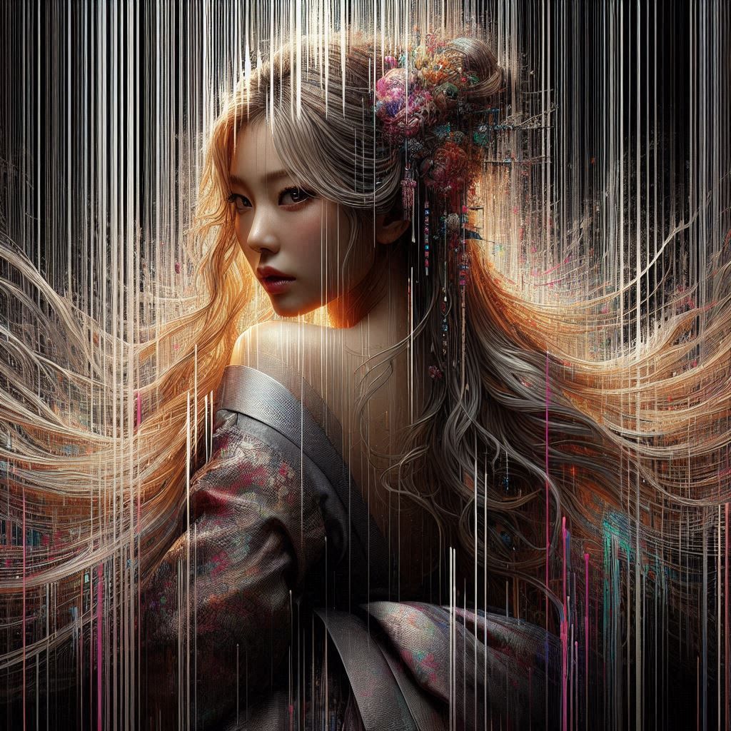 Mysterious asian woman with  traditional dress