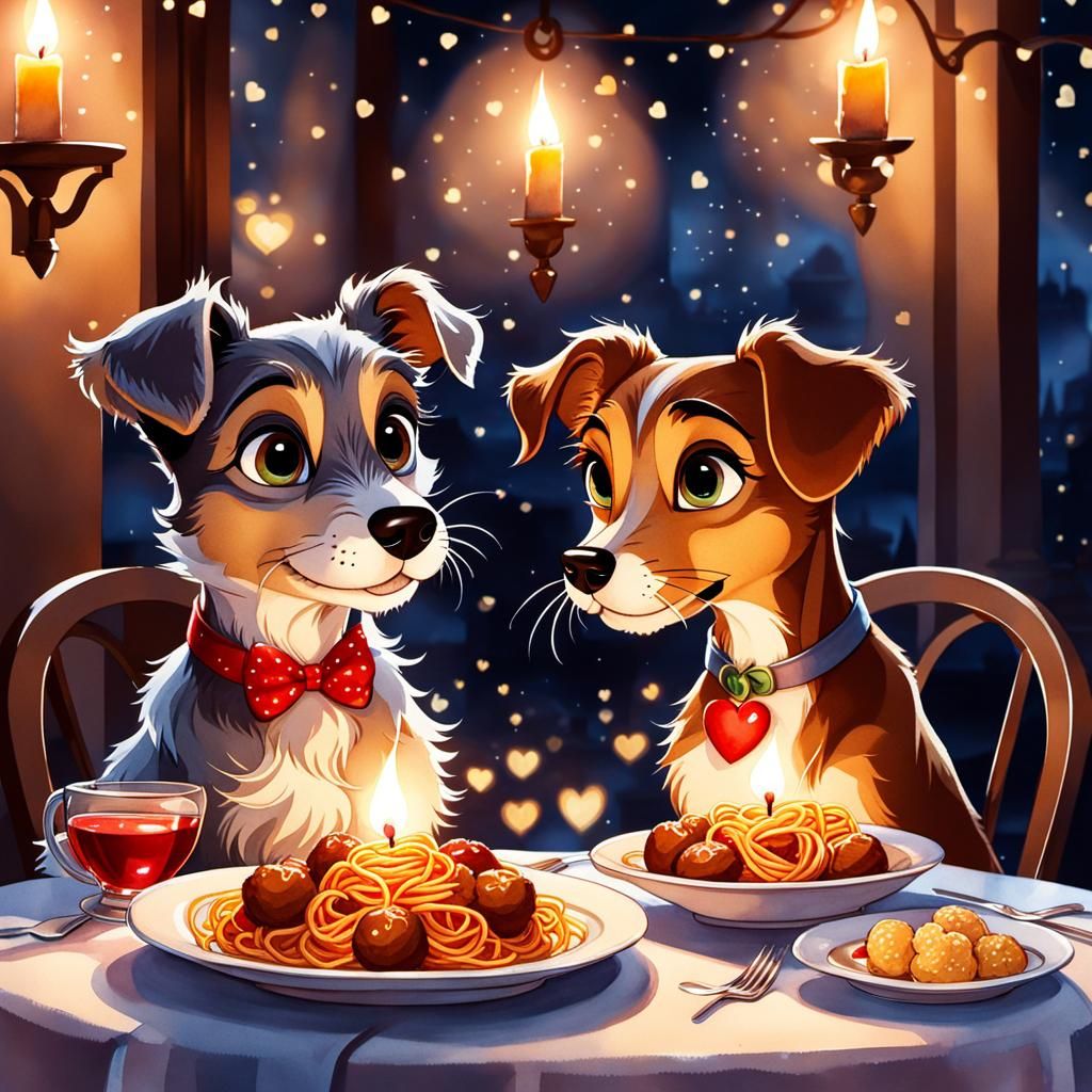 Candlelit Dinner - Lady and the Tramp   by @JustBubu