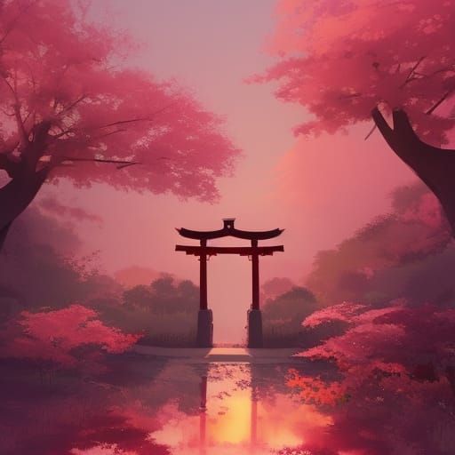 Lakeside Torii Gate  by @Emzee