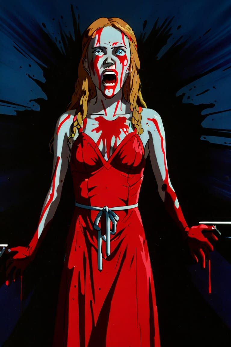 Carrie (Horror Icons in '90s Anime Style)