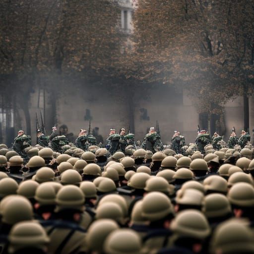 Soldiers fighting In the battle of Paris