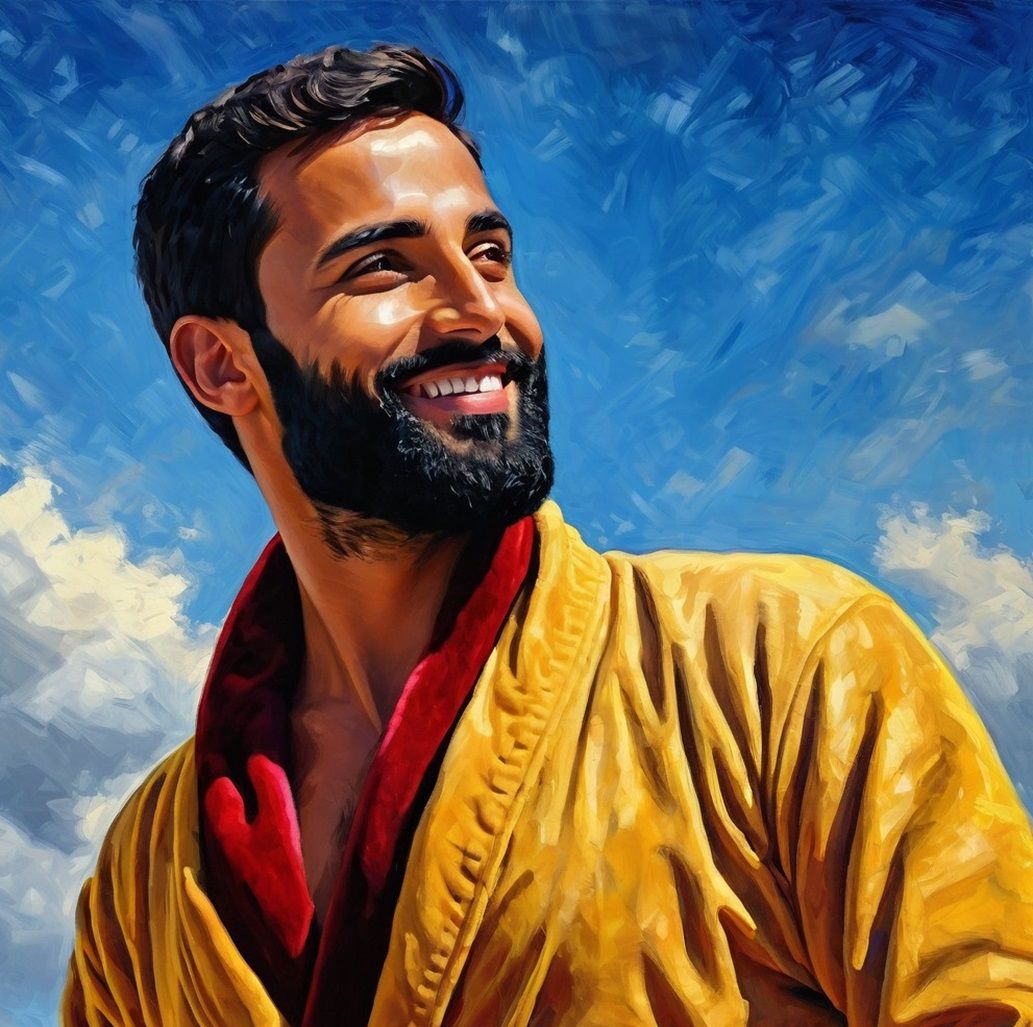 Handsome cheerful man  with beard