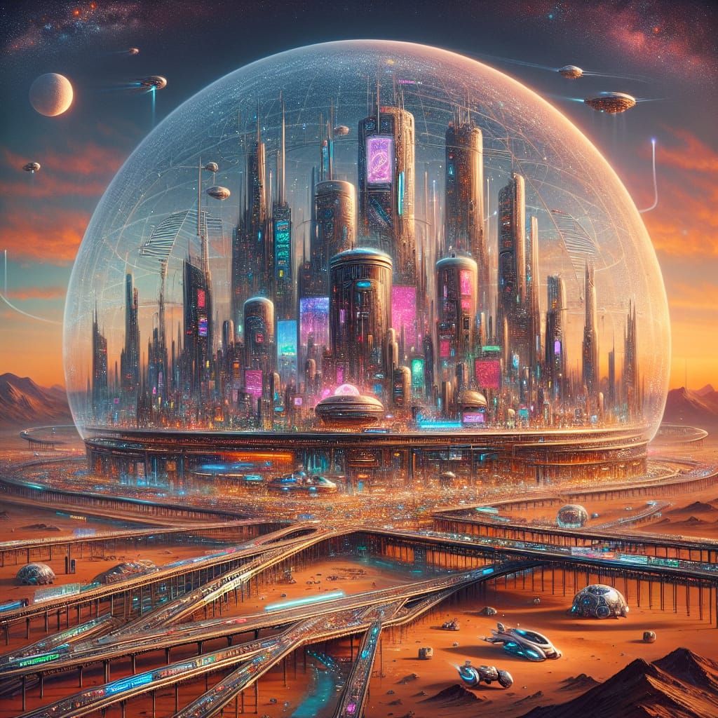 Dystopian Futurism Under Celestial Dome