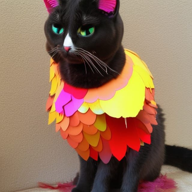 Cat wearing turkey costume AI Generated Artwork NightCafe Creator