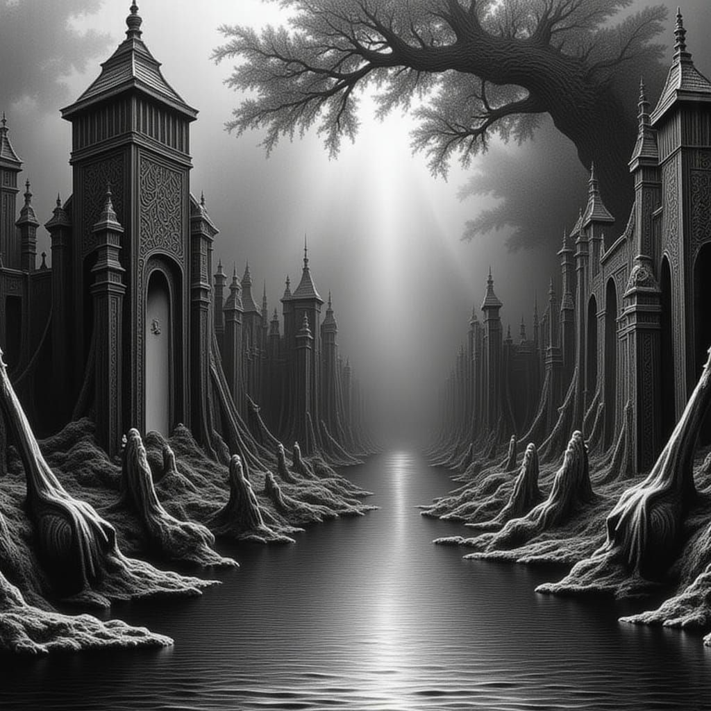  <lora:B-n-W Flux:1.0> black and white