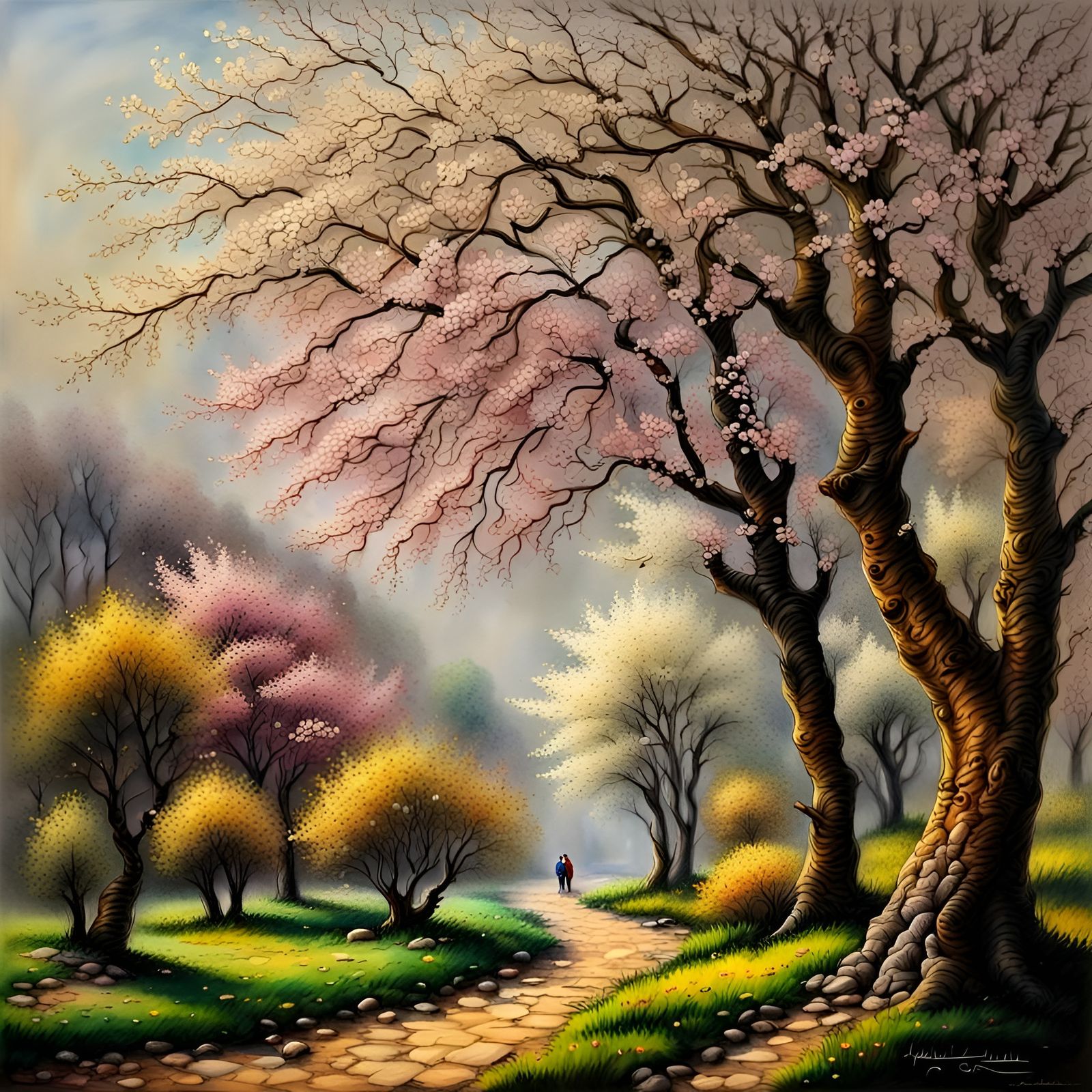 Spring Trees Painting