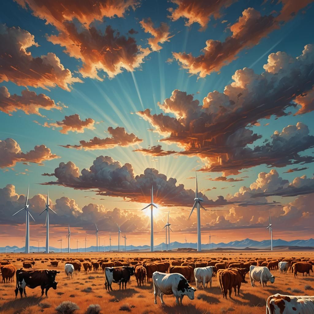 Texas Ranch with Windmills