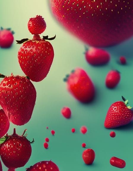 Exploding Strawberries - AI Generated Artwork - NightCafe Creator