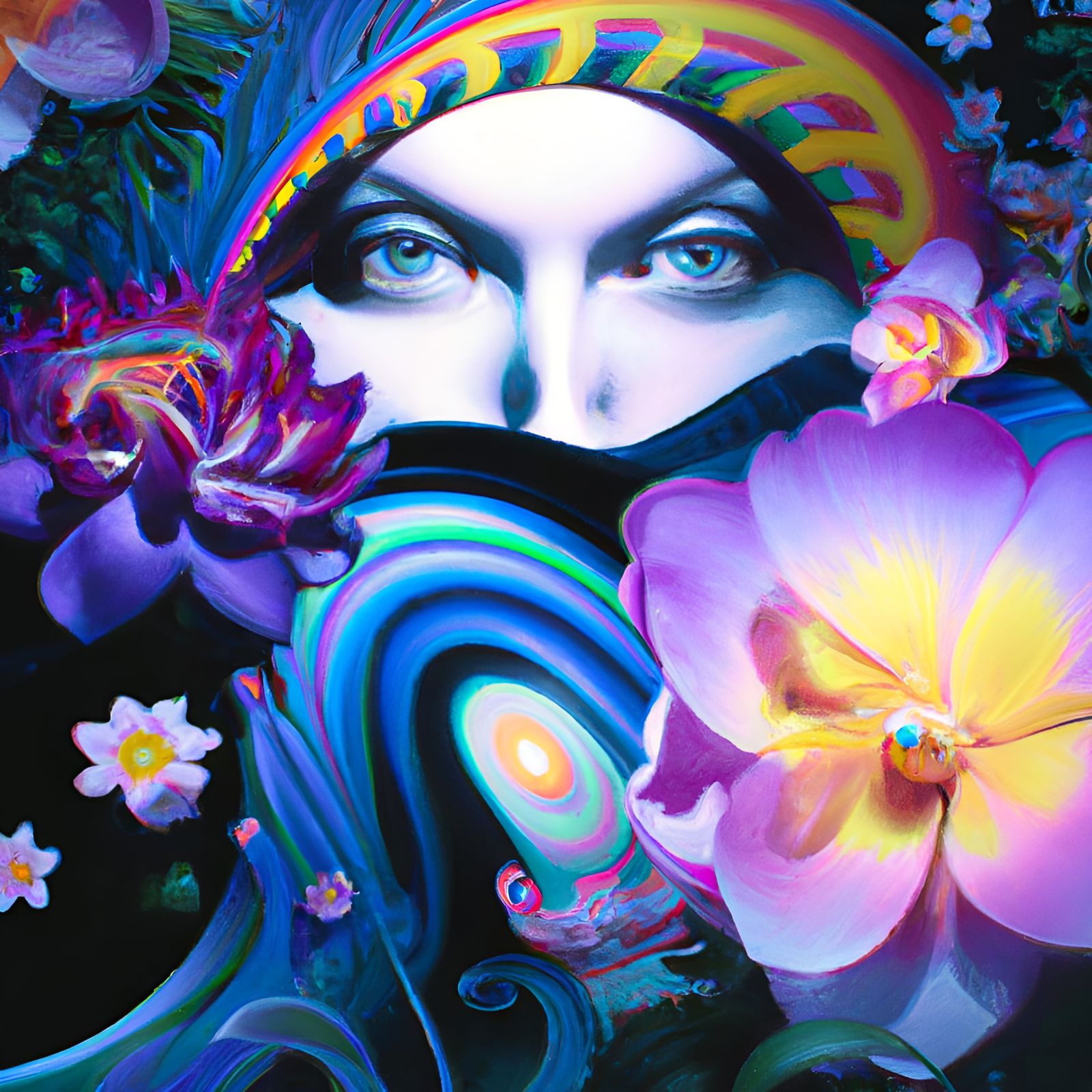 Surreal Flower Art Nouveau Optical Illusion Ai Generated Artwork Nightcafe Creator