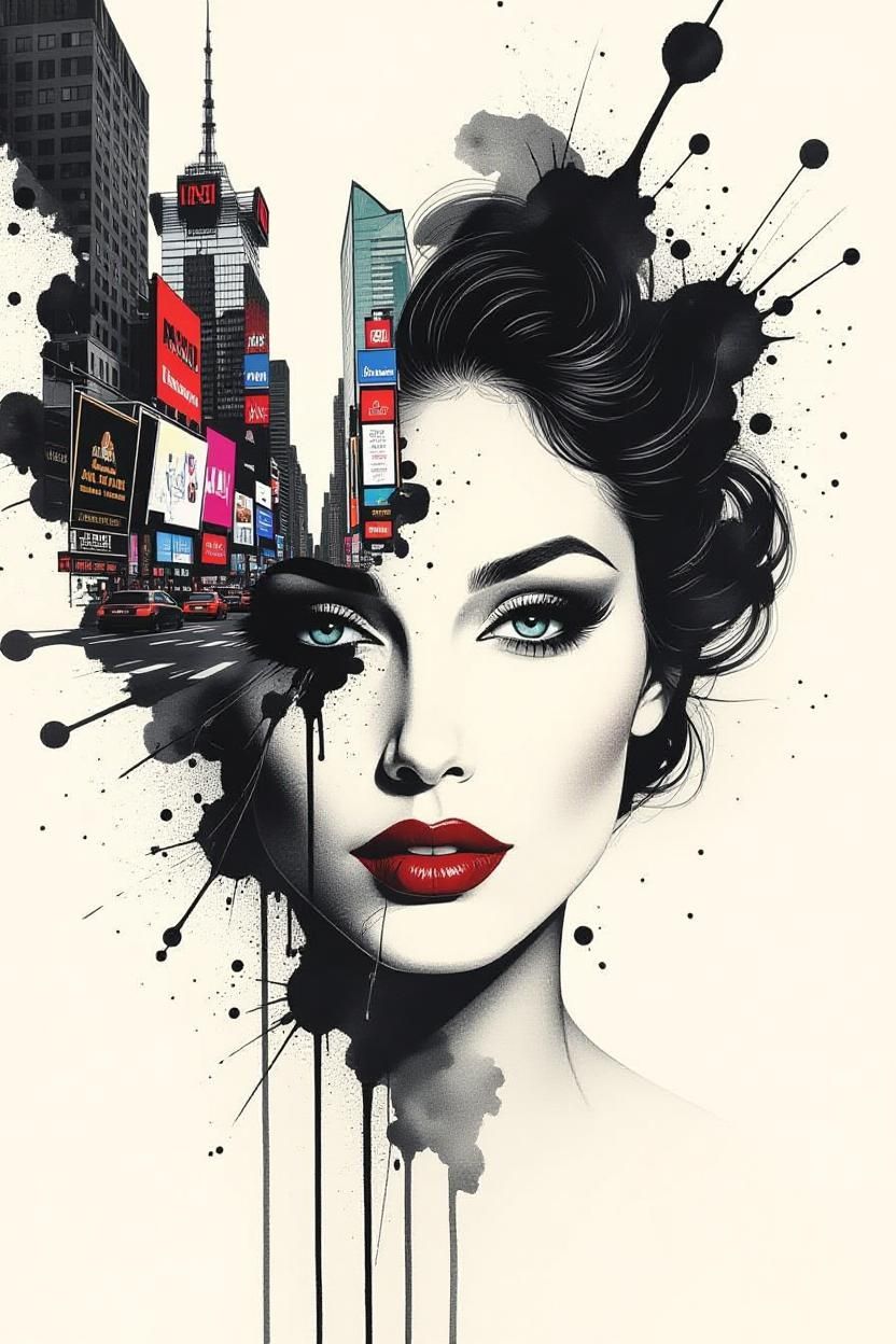 Ink splatter portrait