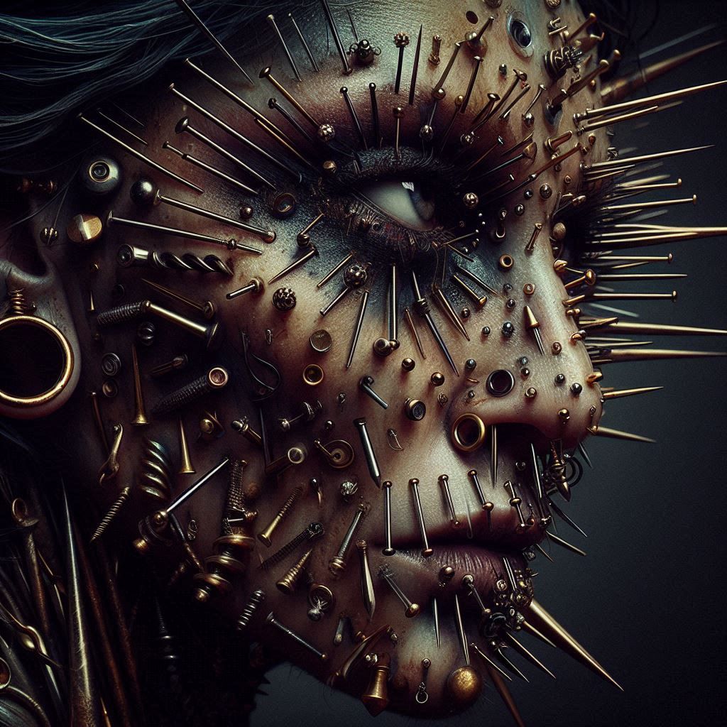 Portraits of a Serial Creator : Extreme Facial Piercing