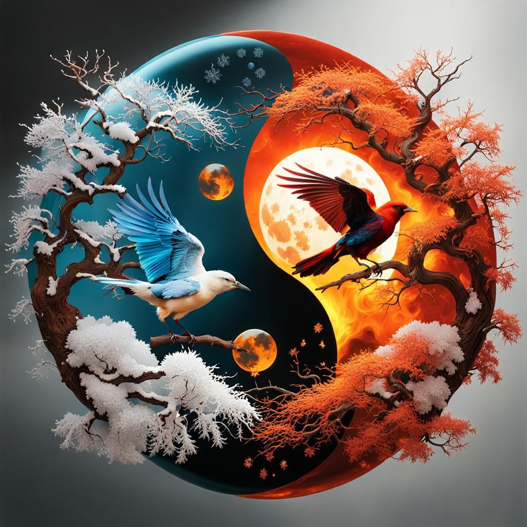 Opposing birds  by @Celeste Atom