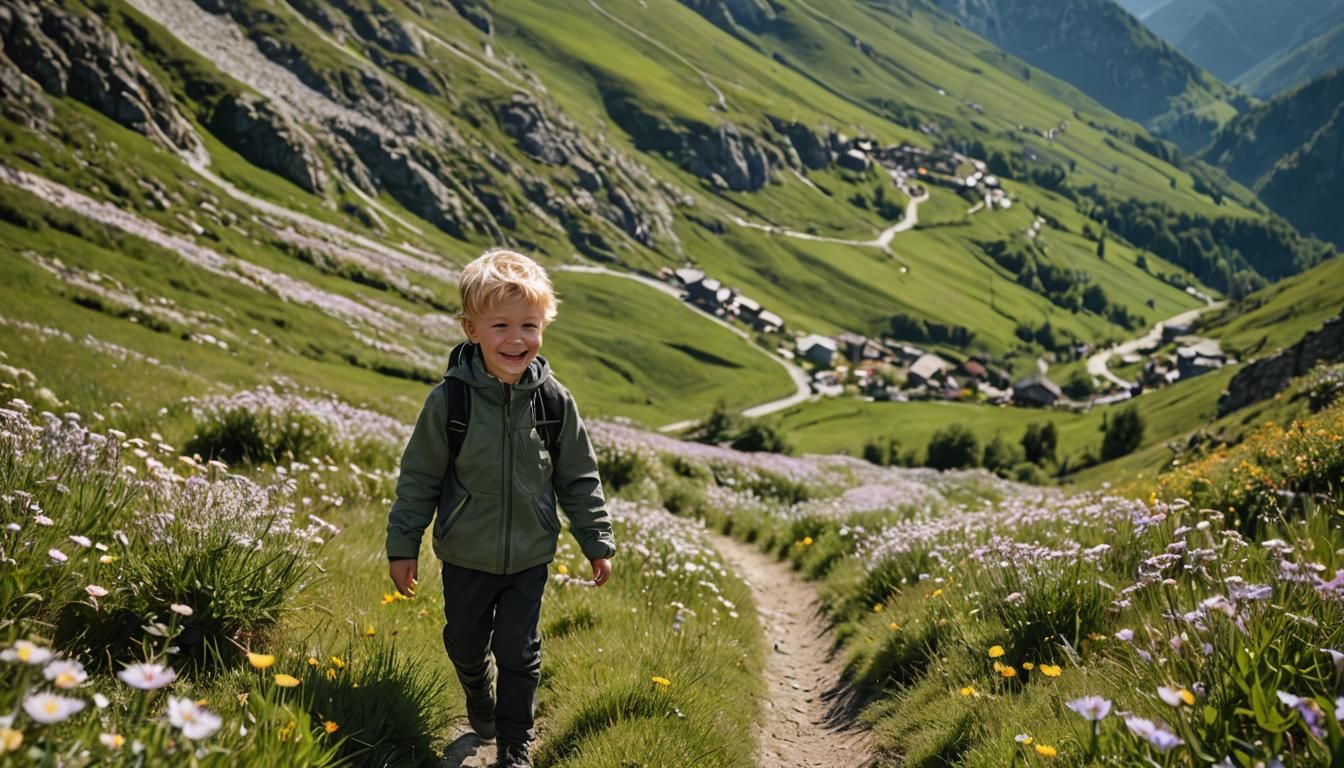 un tout petit garçon blond d'un an souriant marche sur un se...