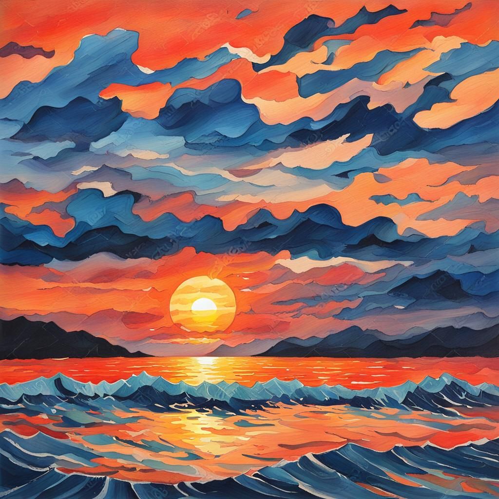sunset ocean