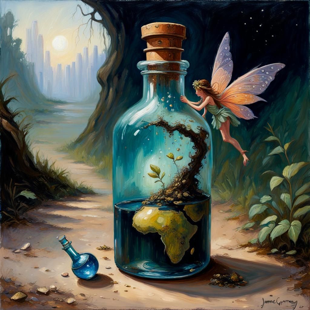 An earth fading fairy potion bottle