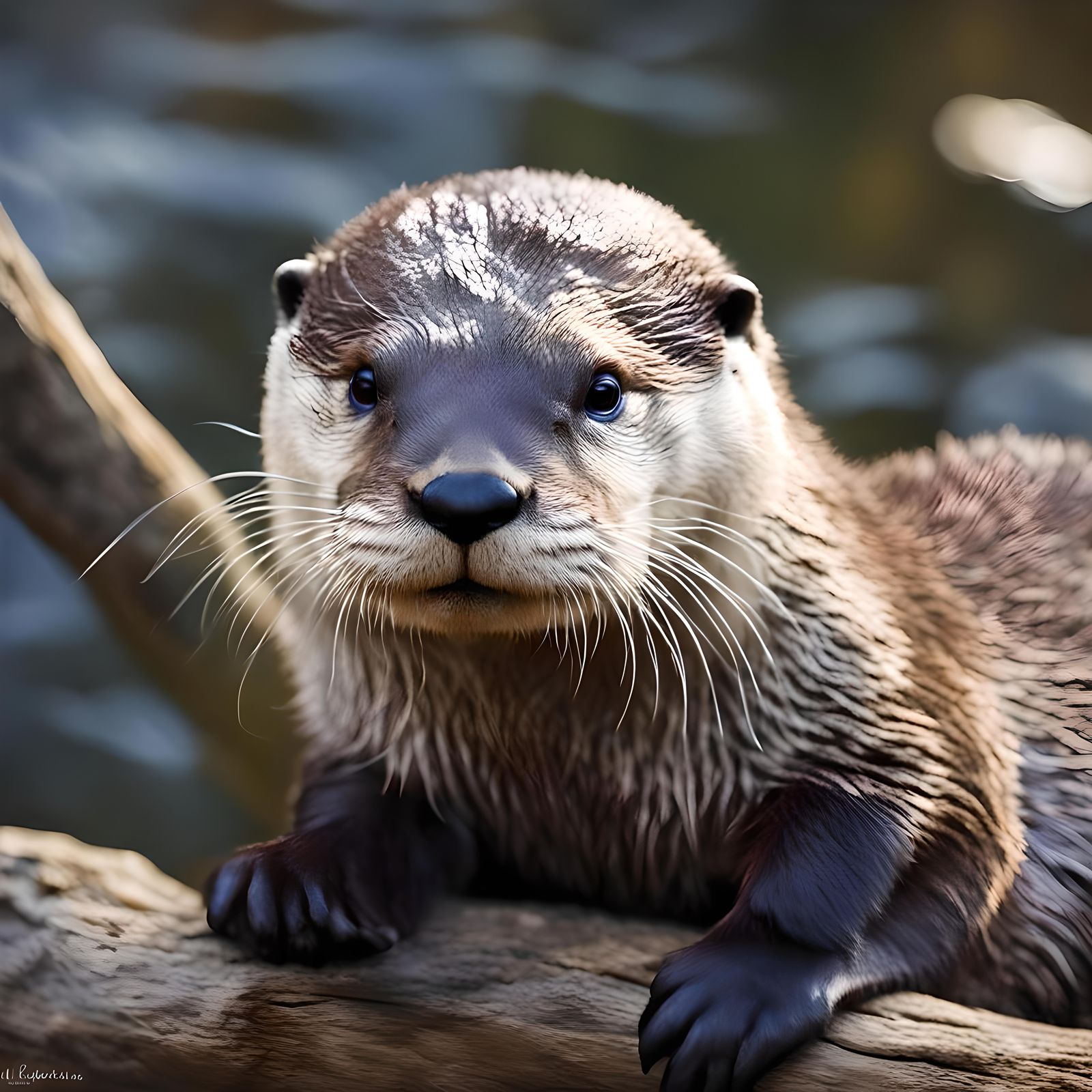 Ein putziger kleiner flauschiger Otter