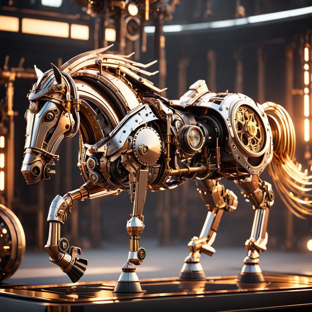Steampunk Robot horse  by @Gally_JBG