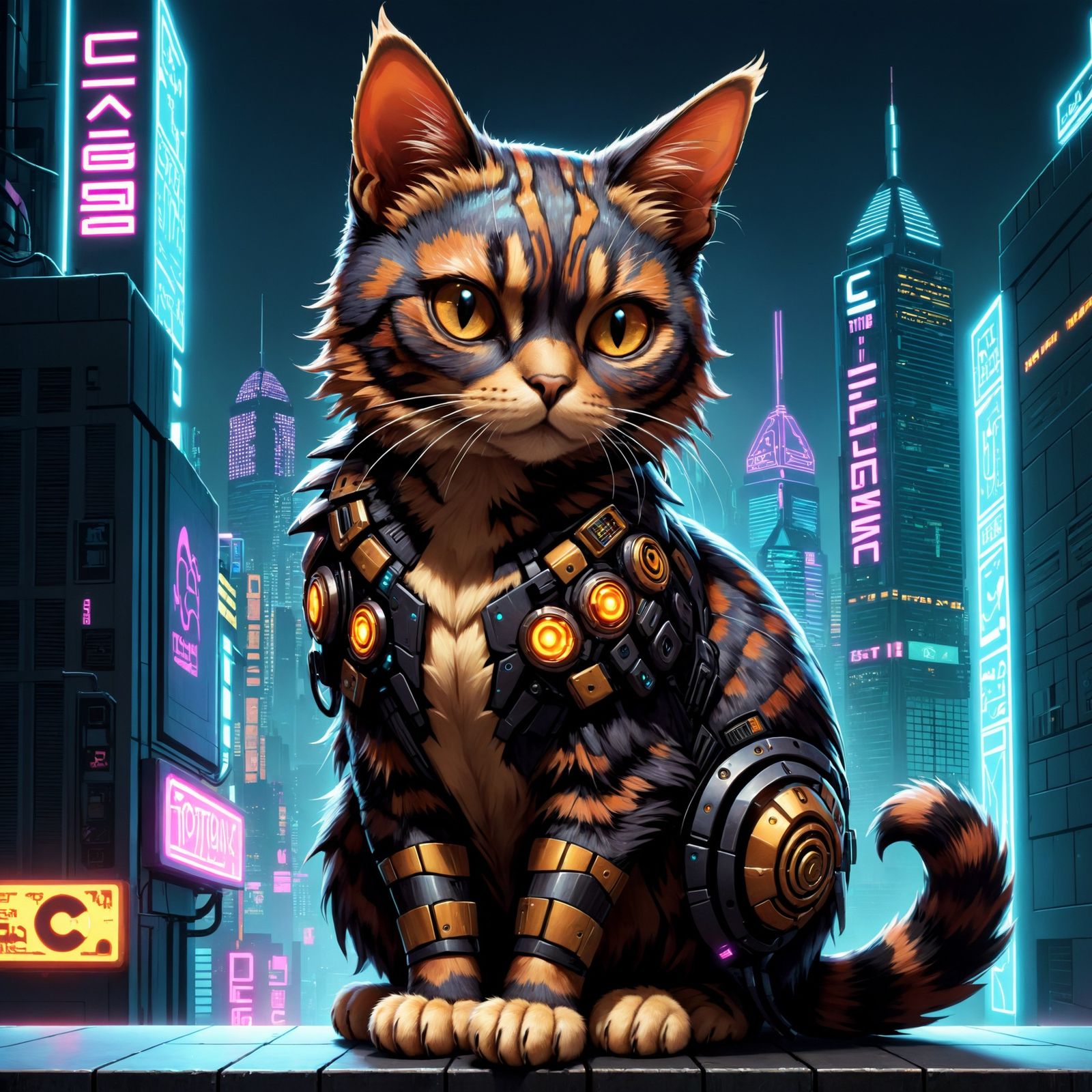 Cybernatic Tortoiseshell Cat