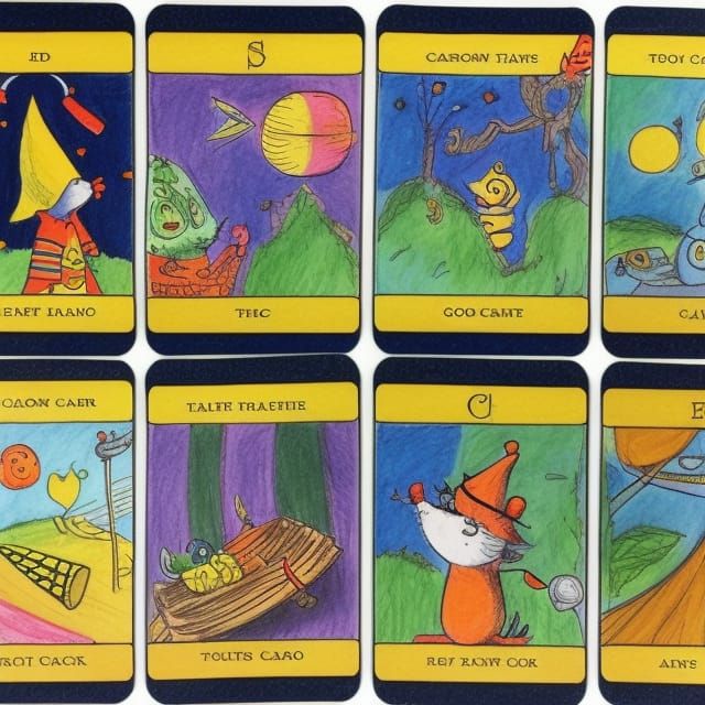 Deck of Cards Drawn in Crayon  by @Ren