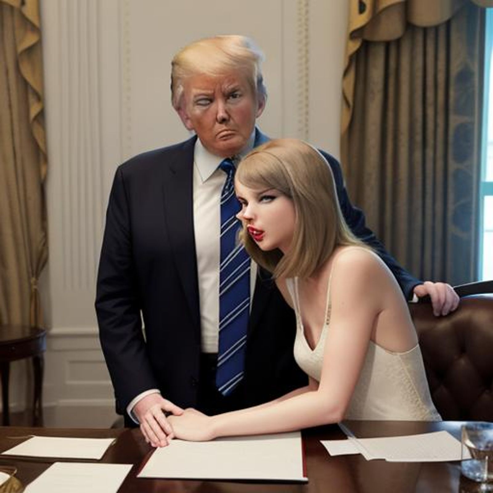 Trump and Taylor Swift - AI Generated Artwork - NightCafe Creator